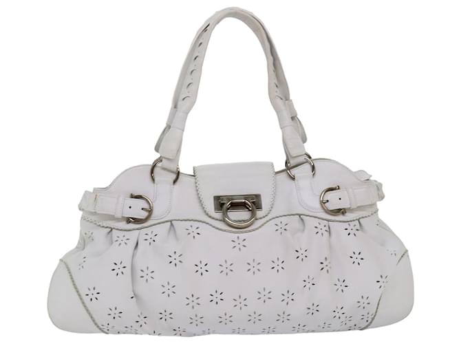 Salvatore Ferragamo Marisa Cuir Blanc  ref.1441025