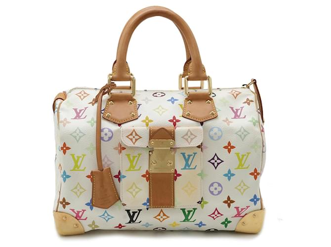 Louis Vuitton Speedy 30 Bianco Tela  ref.1441135