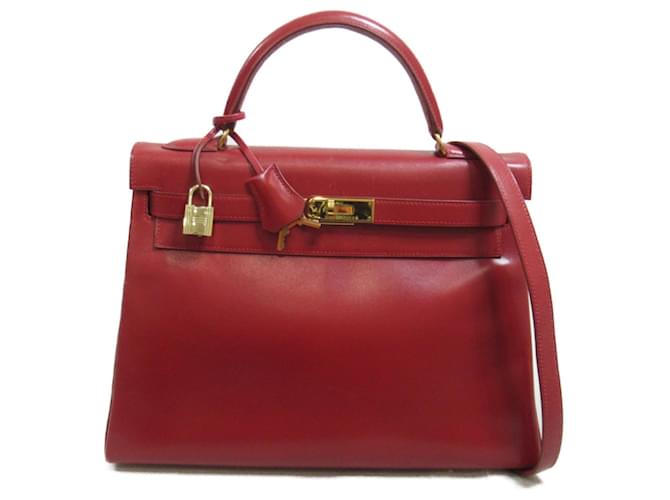 Hermès Kelly 32 Red Leather  ref.1441137