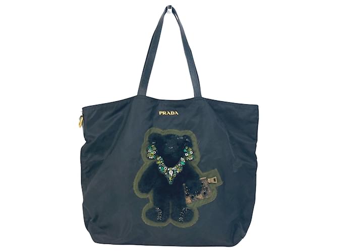 Tote Prada Tessuto Schwarz Synthetisch  ref.1441265