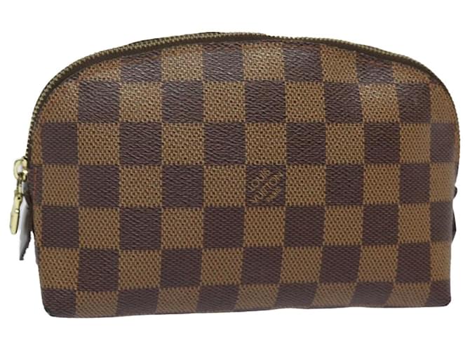 LOUIS VUITTON Damier Ebene Pochette Cosmetic PM Pouch N47516 LV Auth 79661  ref.1441429