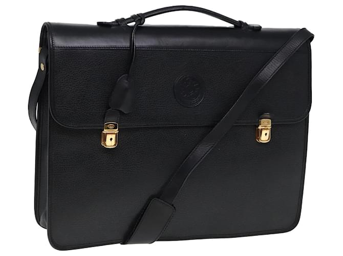 Sac à main GUCCI en cuir 2 voies noir 015 14 0801 Auth 79457  ref.1441436