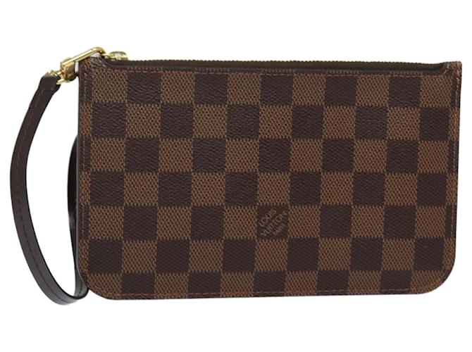 LOUIS VUITTON Damier Ebene Neverfull PM Pouch LV Auth 79022  ref.1441445