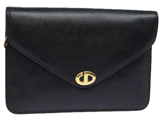 Christian Dior Clutch Bag Leather Black Auth 79728  ref.1441455