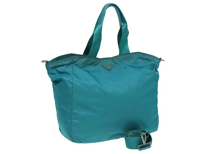 PRADA Sac à main en nylon 2 voies bleu Auth ar12004  ref.1441482