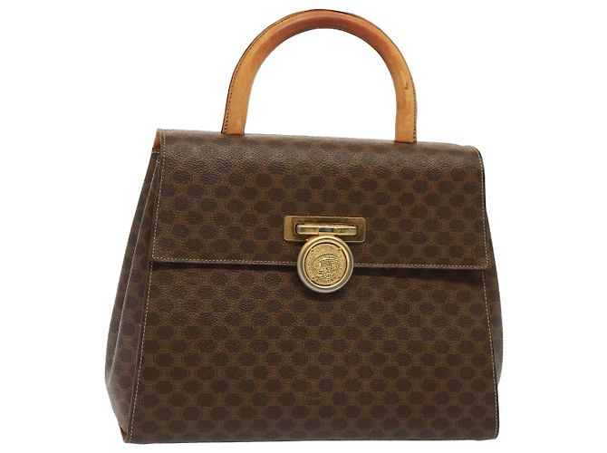 Céline CELINE Macadam Canvas Handtasche PVC Braun Auth 79102