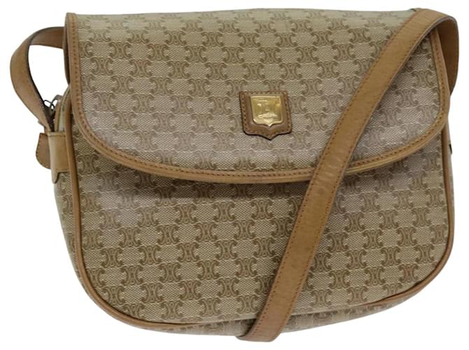 Céline Sac à épaule en toile Macadam CELINE beige Auth 79104  ref.1441502