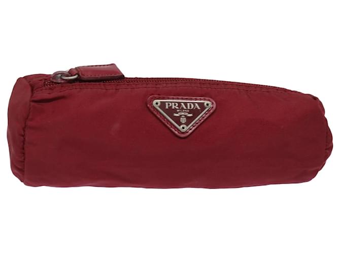 Pochette Prada en nylon rouge Auth 79282  ref.1441525