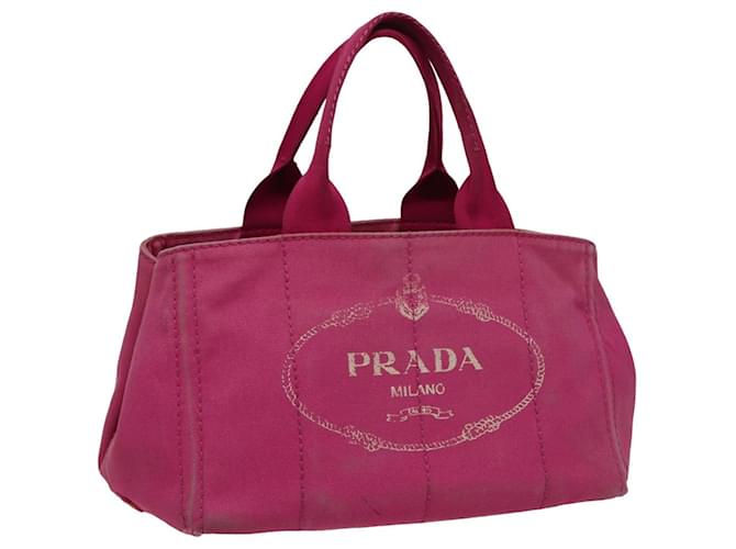 PRADA Canapa MM Hand Bag Denim Pink Auth 78268 Cloth  ref.1441528