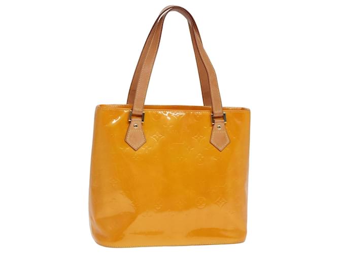 LOUIS VUITTON Monogram Vernis Houston Hand Bag Jaune M91121 LV Auth 78215 Yellow Patent leather  ref.1441530