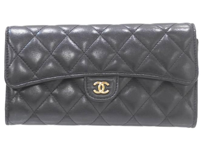 Chanel Matelassé Cuir Noir  ref.1441740