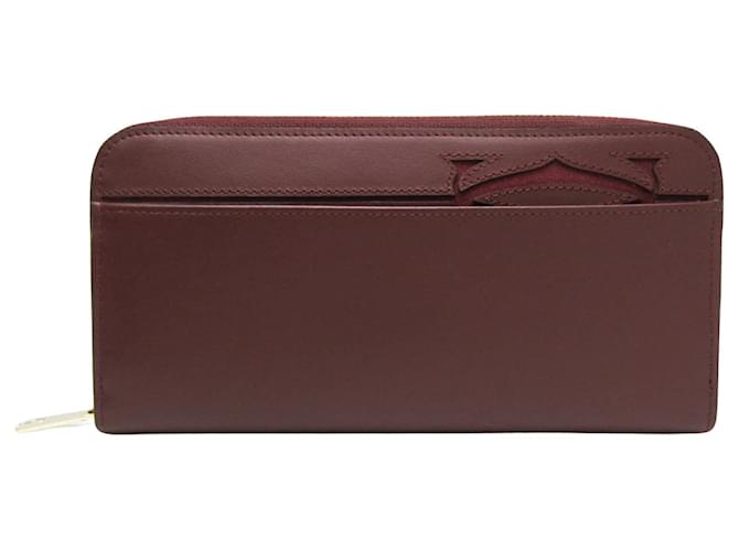 Cartier Must line Dark red Leather  ref.1441930