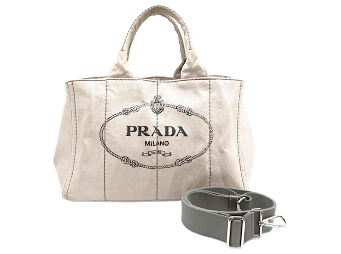 Tote Prada Canapa Beige Lienzo  ref.1442007