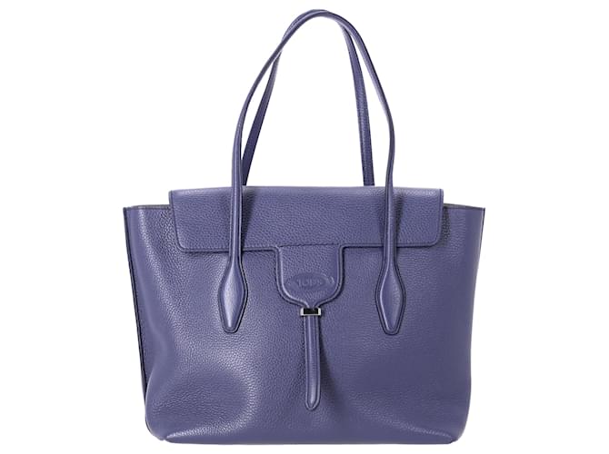 Tod's Medium Joy Shopper Tote Bag in Blue Leather Navy blue  ref.1442452