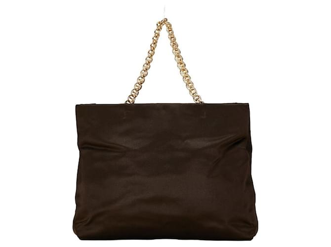 Tote Prada Tessuto Synthétique Marron  ref.1442677