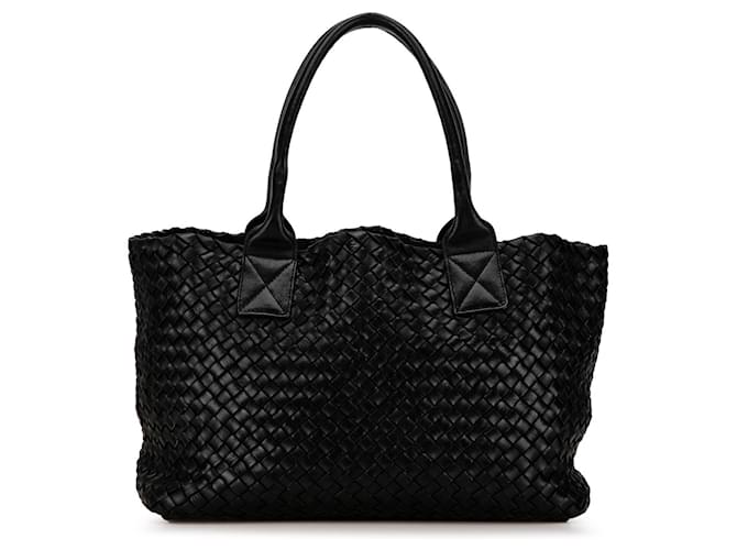 Bottega Veneta Cabat Tote Intrecciato Noir Petit Cuir Veau façon poulain  ref.1442779