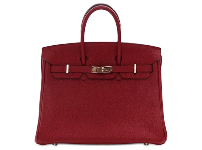 Hermès Red Togo Birkin Retourne 25 Dark red Leather Pony-style calfskin  ref.1442802