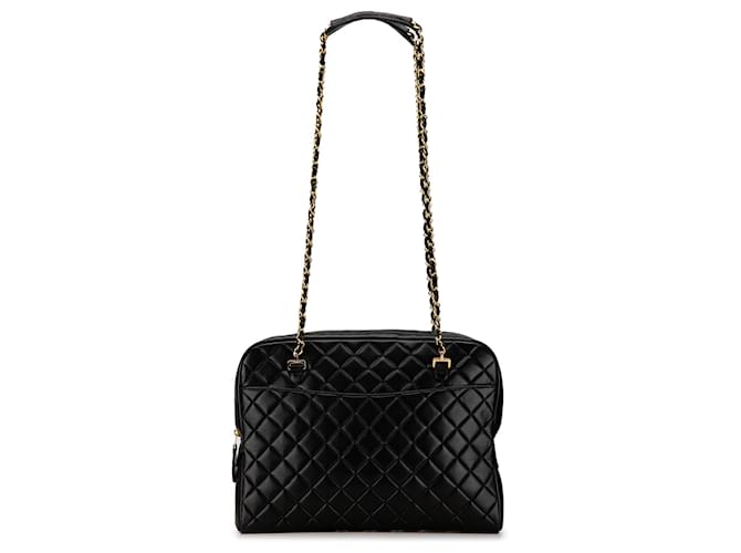 Chanel Black Quilted Lambskin Chain Shoulder Bag Leather  ref.1442819