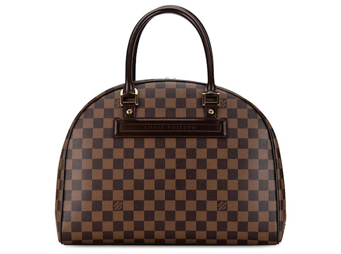 Louis Vuitton Marrom Damier Ébène Nolita Couro Lona Bezerro-como bezerro  ref.1442846