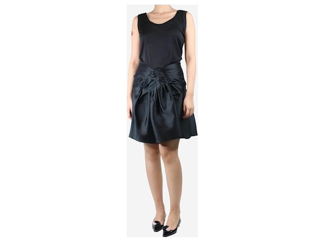 Christian Dior Black sleeveless gathered silk mini dress - size UK 12  ref.1442870