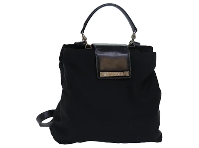 Bulgari Sac à dos BVLGARI en nylon noir Auth bs15503  ref.1442951