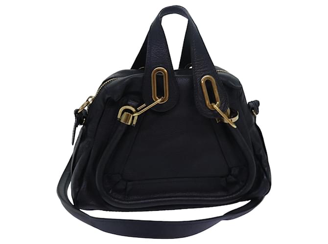 Chloé Mini Paraty Sac à main en cuir 2 voies Noir 02 15 50 65 Auth ki4561  ref.1442966