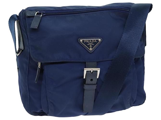 PRADA Shoulder Bag Nylon Blue Auth 77835  ref.1442969