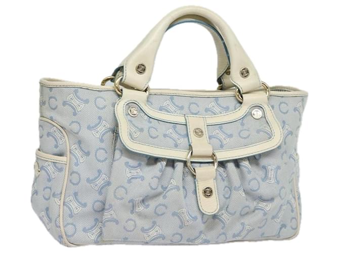 Céline Sac à main en toile Macadam Celine C bleu clair Auth mr302  ref.1442977