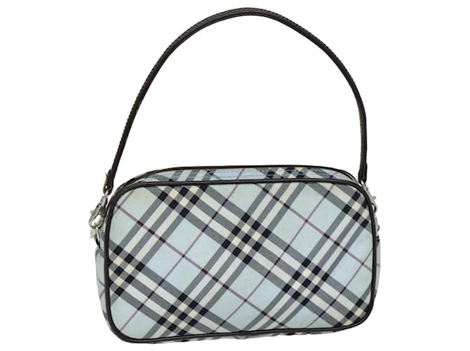 BURBERRY Nova Check Blue Label Hand Bag Nylon Light Blue Auth bs15360  ref.1442985