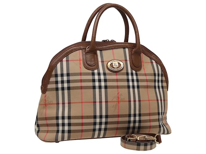 Autre Marque Borsa a mano in tela Burberrys Nova Check 2 vie beige Auth 79193  ref.1442994