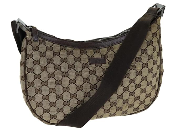 GUCCI GG Canvas Shoulder Bag Beige Brown 122790 Auth 79174 Cloth  ref.1443003