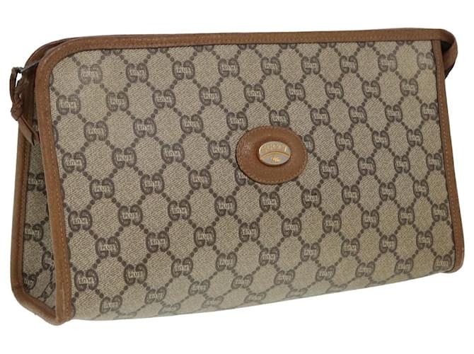 GUCCI GG Plus Supreme Clutch Bag PVC Beige Auth 79412  ref.1443010