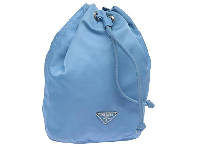 PRADA Purse Pouch Nylon Light Blue Auth 78076  ref.1443021