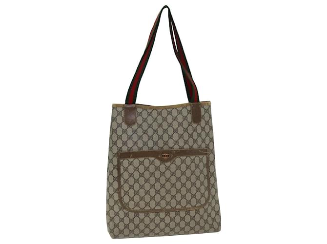 GUCCI GG Supreme Web Sherry Line Sac Tote PVC Beige Rouge 001 080 494 Auth 78780  ref.1443028