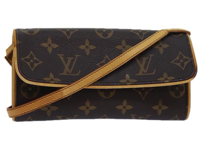 LOUIS VUITTON Monograma Pochette Twin PM Bolsa de Hombro M51854 LV Auth 79810 Lienzo  ref.1443051