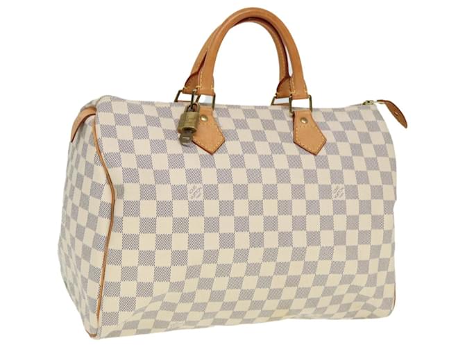 LOUIS VUITTON Bolso de Mano Speedy 35 Damier Azur N41535 LV Auth 79273  ref.1443071