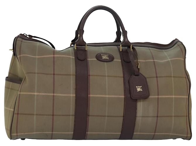 Autre Marque Burberrys Nova Check Boston Bag Canvas Beige Auth bs15037 Cloth  ref.1443076