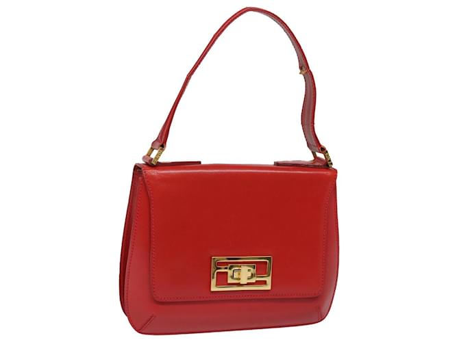 Sac à main FENDI en cuir rouge Auth 79213  ref.1443087