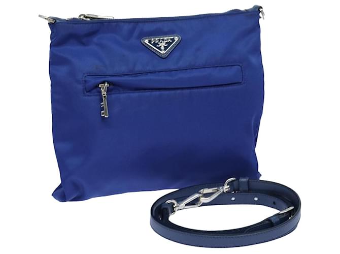 PRADA Bolsa de Ombro Nylon Azul Auth 79905  ref.1443093