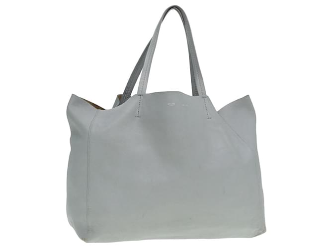 Céline CELINE Horizontal Cabas Tote Bag aus Leder in Hellblau Auth mr333  ref.1443100