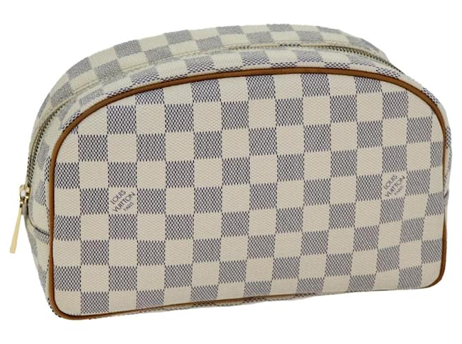 LOUIS VUITTON Damier Azur Trousse Toilette 25 Cosmetic Pouch N41420 Auth ki4616  ref.1443106