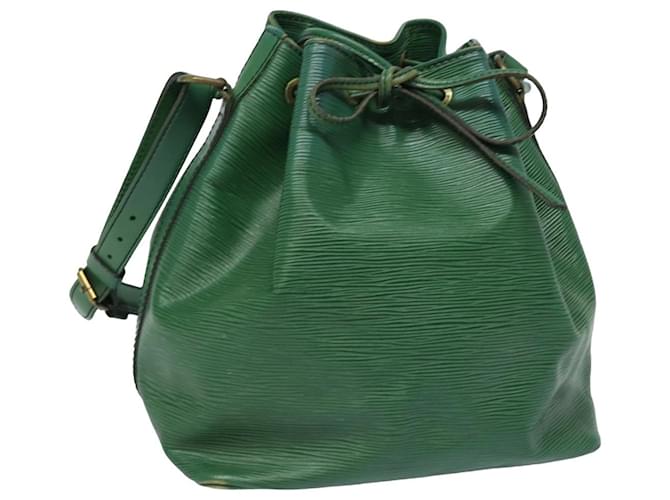 LOUIS VUITTON Epi Petit Noe Bolsa de Ombro Verde M44104 LV Auth 78191 Couro  ref.1443118