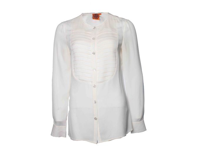 Tory Burch, cremefarbige Bluse Weiß