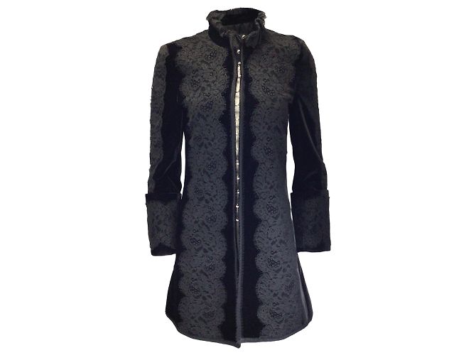 Schwarze Samtjacke mit Spitze von Andrew Gn
