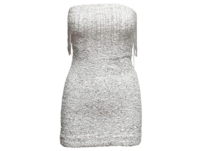 Autre Marque White Retrofete Cassandra Strapless Sequined Mini Dress Size US XS Synthetic  ref.1443176