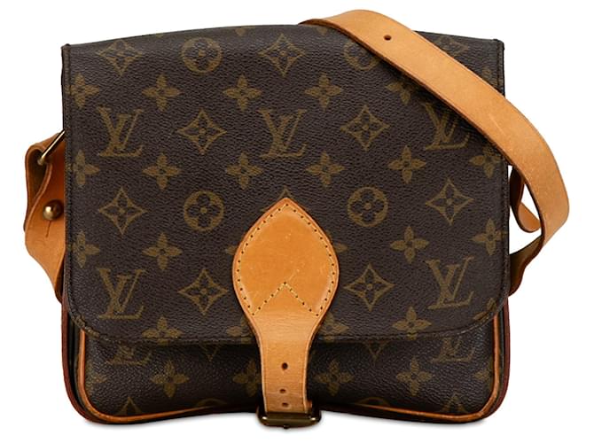 Brown Louis Vuitton Monogram Cartouchiere MM Crossbody Bag Leather  ref.1443196