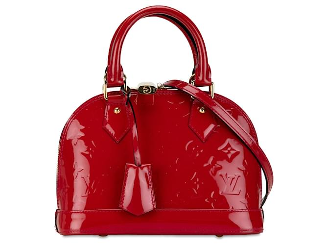 Borsa Alma BB in vernice monogramma Louis Vuitton rossa Rosso Pelle  ref.1443213