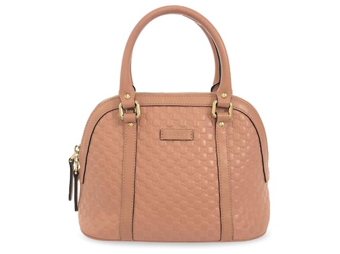 Mini bolsa Dome Microguccissima rosa Gucci Couro  ref.1443241