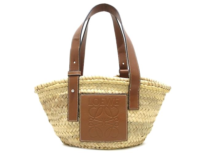 Petit sac en raphia LOEWE Cuir Camel  ref.1443248