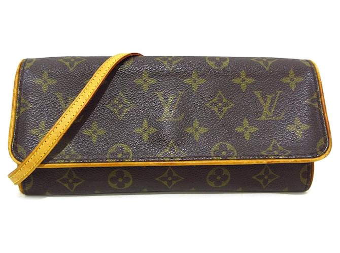 Brown Louis Vuitton Monogram Pochette Twin GM Crossbody Bag Leather  ref.1443271